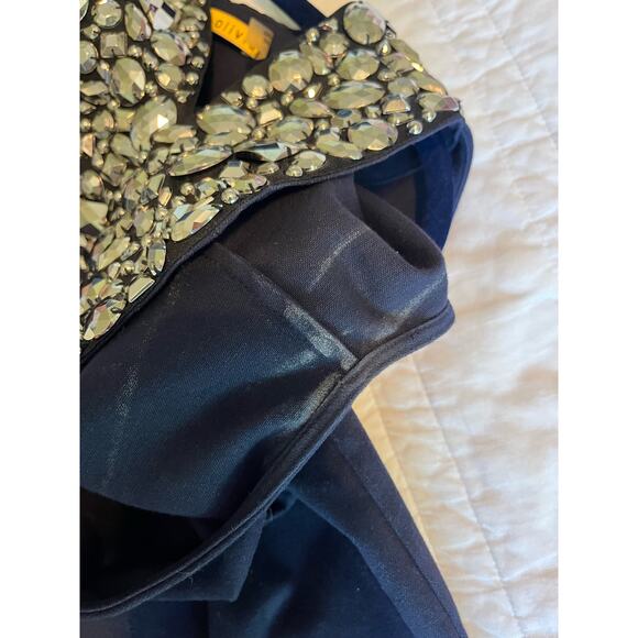 Alice‎ and Olivia Navy Embellished Trapeze Mini Dress Medium - Picture 10 of 12